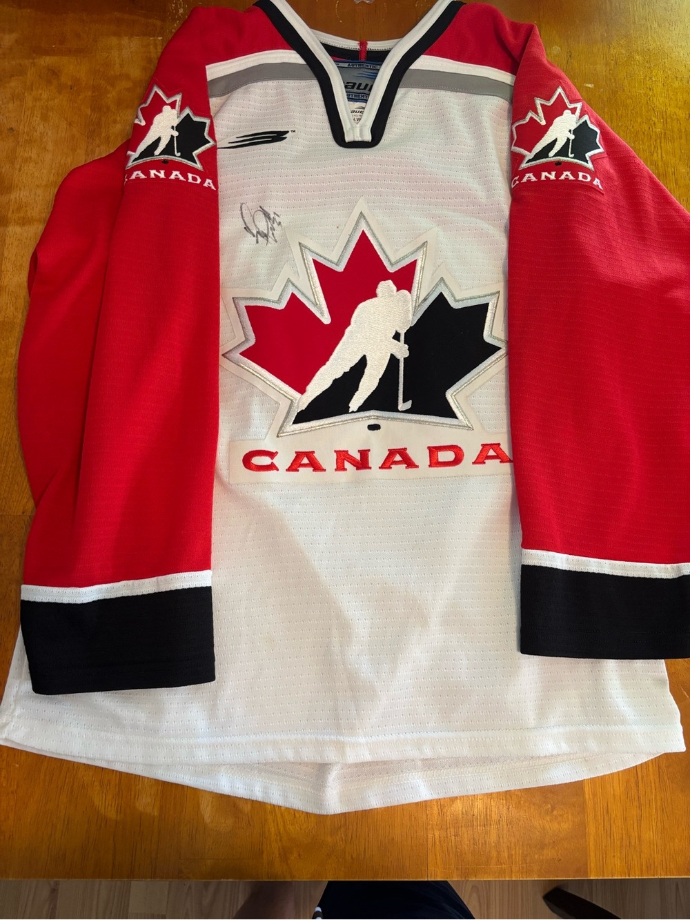 Autographed Bauer Canada Red, White & Black Hockey Jersey
